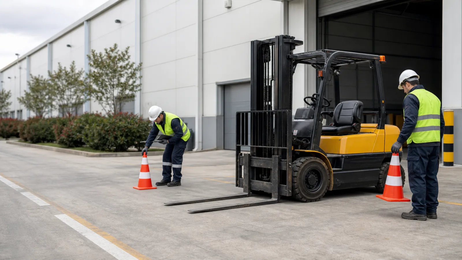 Forklift kiralama öncesi çalışma alanını hazırlayan ekip